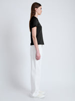 Side image of model wearing Lee T-Shirt in Jersey in black