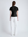 Back image of model wearing Lee T-Shirt in Jersey in black