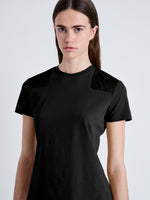 Detail image of model wearing Lee T-Shirt in Jersey in black