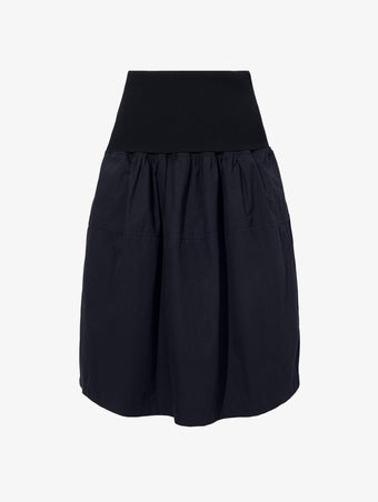 Still Life image of Olive Skirt in Peached Poplin in BLACK