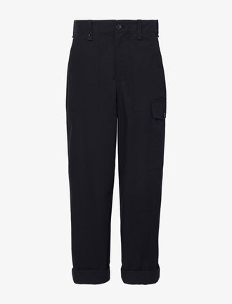 Flat image of Octavia Pant in Solid Cotton Linen in black