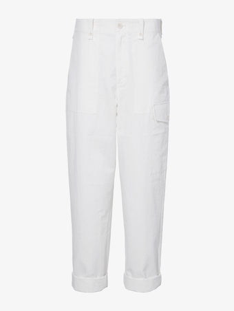 Still Life image of Octavia Pant in Solid Cotton Linen in OFF WHITE