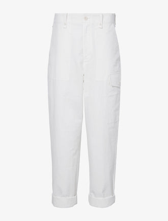 Still Life image of Octavia Pant in Solid Cotton Linen in OFF WHITE