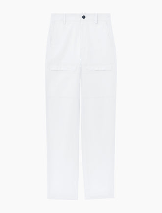 Flat image of Sydnor Pants in Rumpled Cotton in white