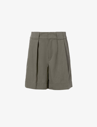 Flat image of Tayla Shorts in Cotton Nylon in KHAKI