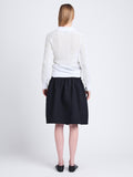 Back image of model wearing Agnes Polo in Zig Zag Pointelle in OFF WHITE