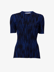 Still Life image of Foster Knit Top in Printed Rib in NAVY/BLACK