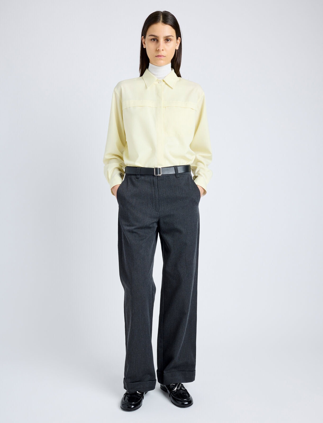 Proenza Schouler White Label Rose Shirt in Fine Wool - Light