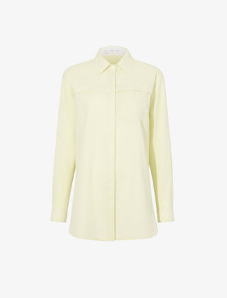 Proenza Schouler Still Life image of Rose Shirt in Fine Wool in LIGHT YELLOW
