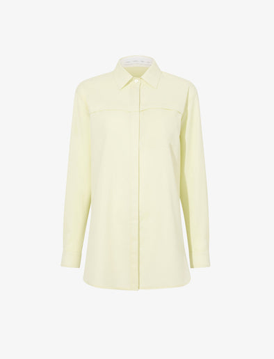 Proenza Schouler Still Life image of Rose Shirt in Fine Wool in LIGHT YELLOW