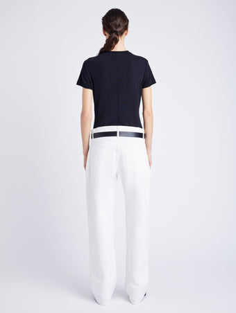 Proenza Schouler Back full length image of model wearing Jersey T-Shirt in BLACK