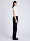 Proenza Schouler Side full length image of model wearing Jersey T-Shirt in OFF WHITE