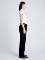 Proenza Schouler Side full length image of model wearing Jersey T-Shirt in OFF WHITE