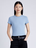 Proenza Schouler Front cropped image of model wearing Jersey T-Shirt in NORDIC
