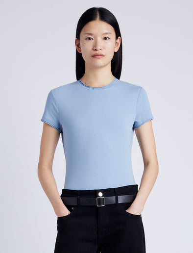 Proenza Schouler Front cropped image of model wearing Jersey T-Shirt in NORDIC