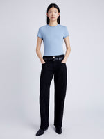 Proenza Schouler Front full length image of model wearing Jersey T-Shirt in NORDIC