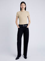 Proenza Schouler front image of model wearing Jersey T-Shirt in khaki