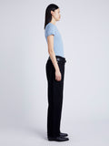 Proenza Schouler Side full length image of model wearing Jersey T-Shirt in NORDIC