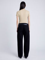 Proenza Schouler back image of model wearing Jersey T-Shirt in khaki