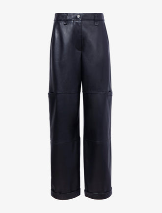 Proenza Schouler Still Life image of Mason Pant in Lightweight Leather in BLACK