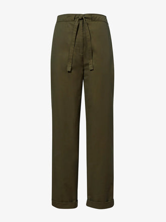 Proenza Schouler Still Life image of Preston Drawstring Pant in Tech Cotton in DARK FERN