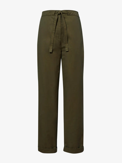 Proenza Schouler Still Life image of Preston Drawstring Pant in Tech Cotton in DARK FERN