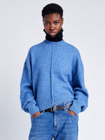 Proenza Schouler Cropped Front image of model wearing Kellen Sweater in Wool in NORDIC