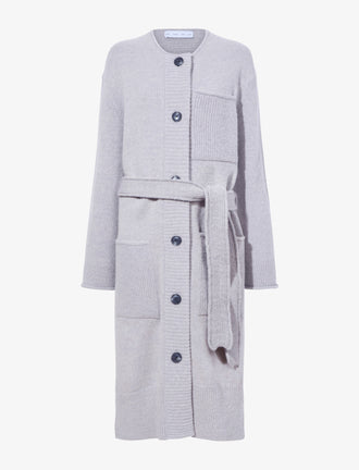 Proenza Schouler Still Life image of Lenora Knit Cardigan in Wool Blend in LIGHT GREY