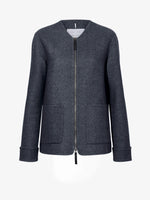 Proenza Schouler flat image of Soraya Jacket in Double Face Wool in COAL MELANGE