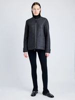 Proenza Schouler front image of Soraya Jacket in Double Face Wool in COAL MELANGE