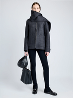 Proenza Schouler front image of Soraya Jacket in Double Face Wool in COAL MELANGE