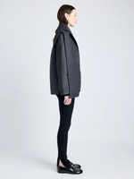 Proenza Schouler side image of Soraya Jacket in Double Face Wool in COAL MELANGE