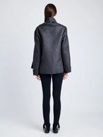 Proenza Schouler back image of Soraya Jacket in Double Face Wool in COAL MELANGE