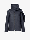 Proenza Schouler flat image of Soraya Jacket in Double Face Wool in COAL MELANGE