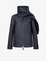 Proenza Schouler flat image of Soraya Jacket in Double Face Wool in COAL MELANGE