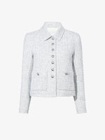 Proenza Schouler flat image of Marcella Jacket in Tweed in ALABASTER/BLACK
