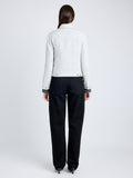 Proenza Schouler back image of model wearing Marcella Jacket in Tweed in ALABASTER/BLACK