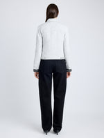 Proenza Schouler back image of model wearing Marcella Jacket in Tweed in ALABASTER/BLACK