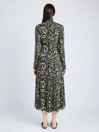 Proenza Schouler Back full length image of Marion Dress in Printed Jersey in DAFFODIL MULTI