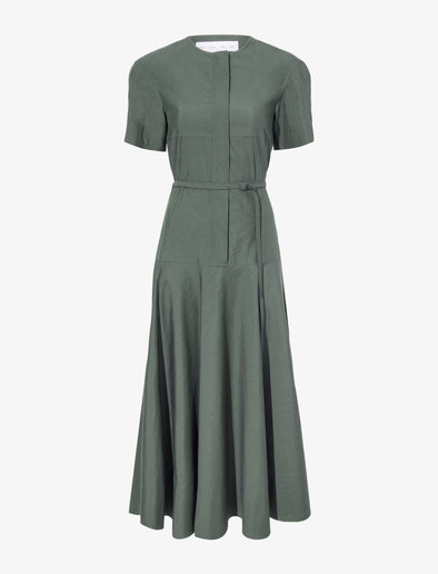 Proenza Schouler Still Life image of Elizabeth Dress in Parachute Cotton in DARK SPRUCE