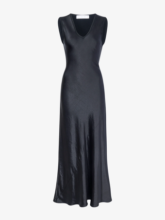 Proenza Schouler Still Life image of Charlotte Dress in Satin in BLACK