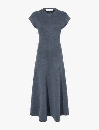 Proenza Schouler Still Life image of Melanie Dress in Souffle Cotton Blend in DARK GREY