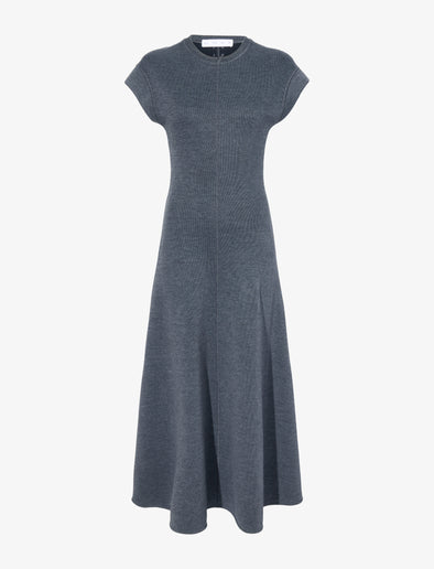 Proenza Schouler Still Life image of Melanie Dress in Souffle Cotton Blend in DARK GREY