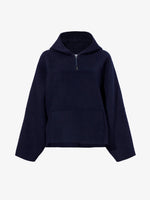 Proenza Schouler Still Life image of Isaac Hoodie in Double Face Wool in INK/BLACK