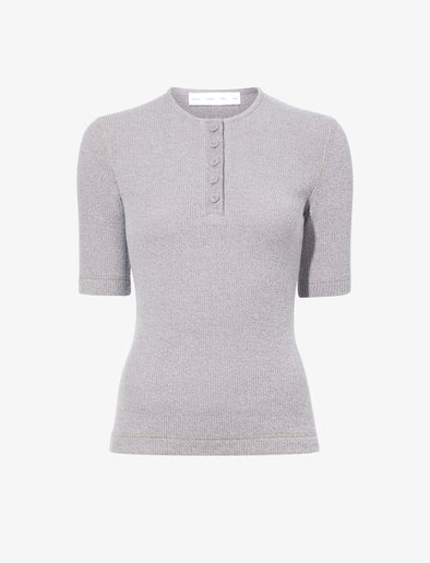 Proenza Schouler Still Life image of Jacqueline Shirt in Boucle Rib in LIGHT ALLOY MELANGE