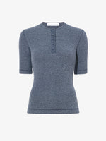 Proenza Schouler Still Life image of Jacqueline Shirt in Boucle Rib in INK MELANGE