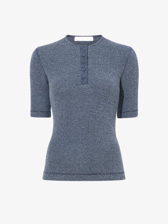 Proenza Schouler Still Life image of Jacqueline Shirt in Boucle Rib in INK MELANGE