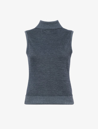 Proenza Schouler Still Life image of Sandrine Top in Souffle Cotton Blend in DARK GREY MELANGE