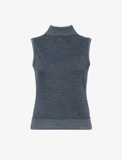 Proenza Schouler Still Life image of Sandrine Top in Souffle Cotton Blend in DARK GREY MELANGE