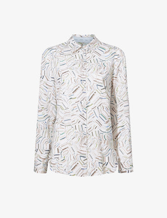 Proenza Schouler Still Life image of Eve Top in Printed Parachute Flou in ALABASTER MULTI